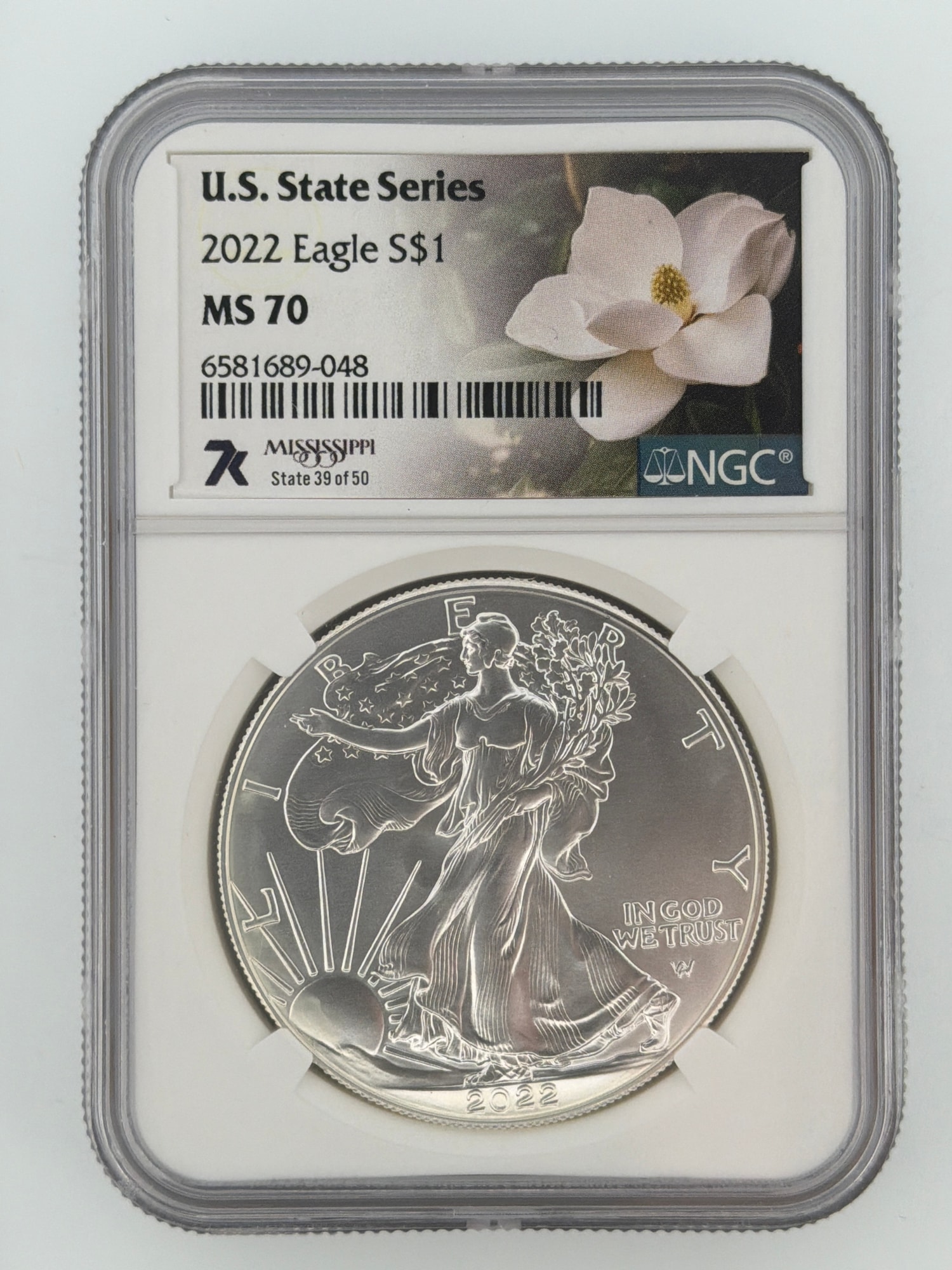 2022 American Silver Eagle NGC MS70 — Mississippi U.S.