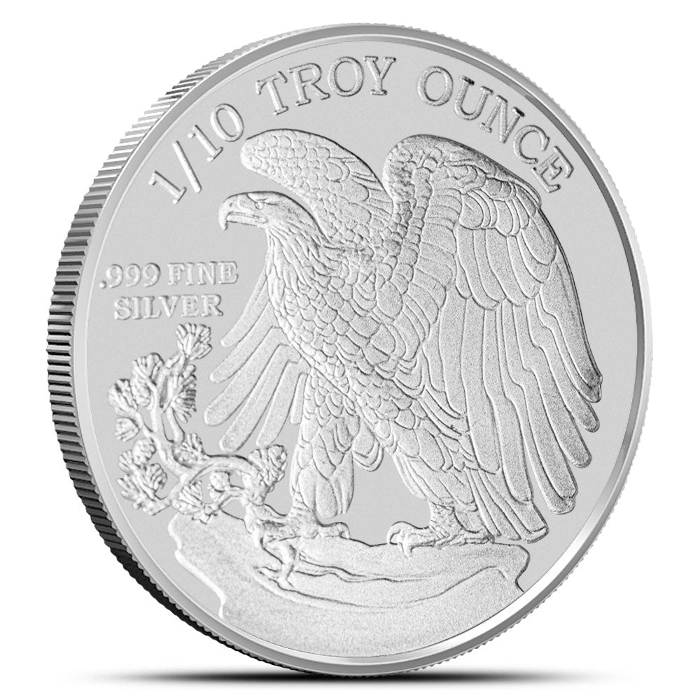 シルバー（ S I L V E R950)K10G F（記念あり）3点 Silver Walking Liberty Rounds 1/10 oz | 0.999 Fine Silver