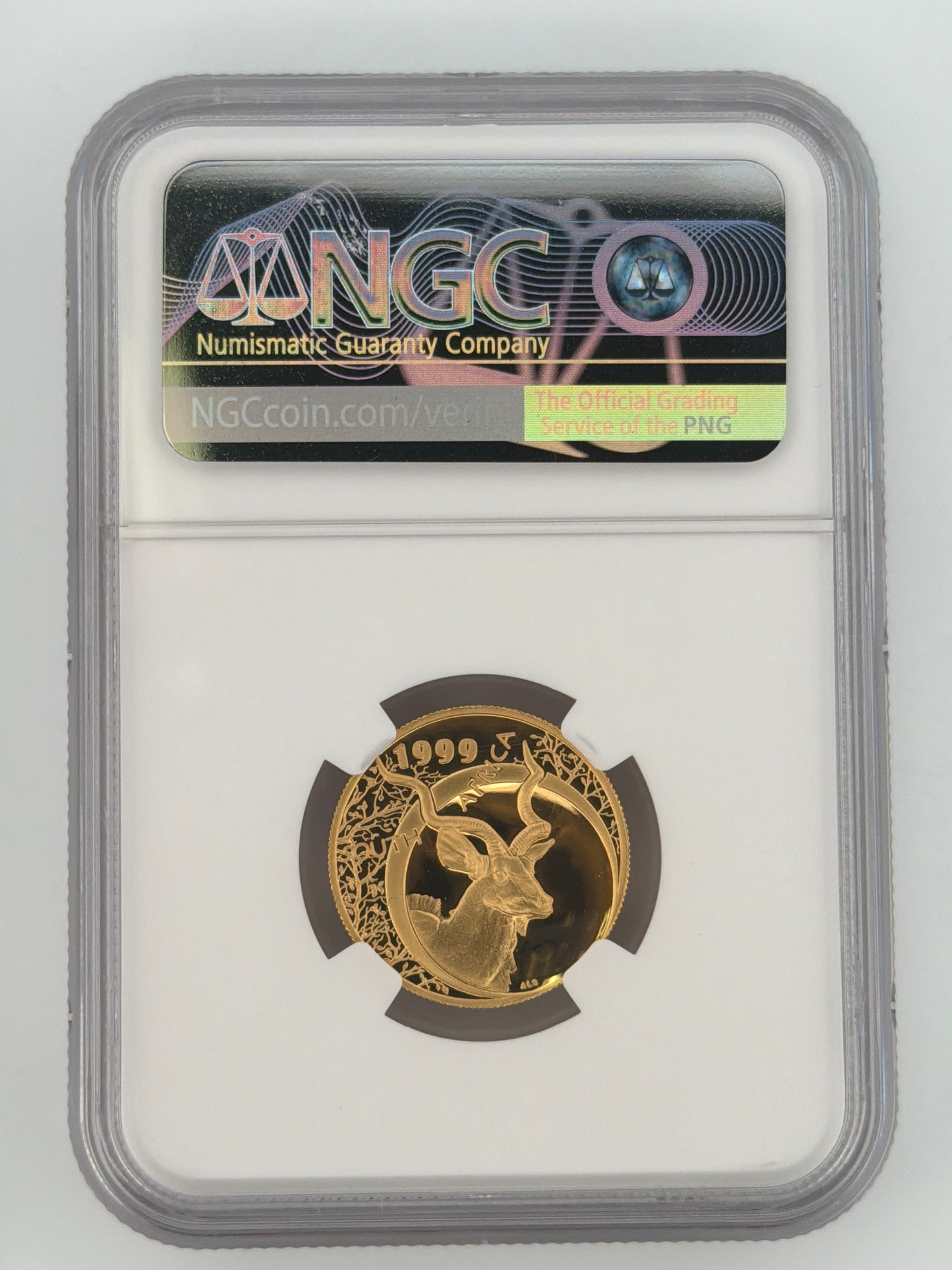 1999 South Africa 1/4 Natura Kudu Gold Proof NGC PF 69