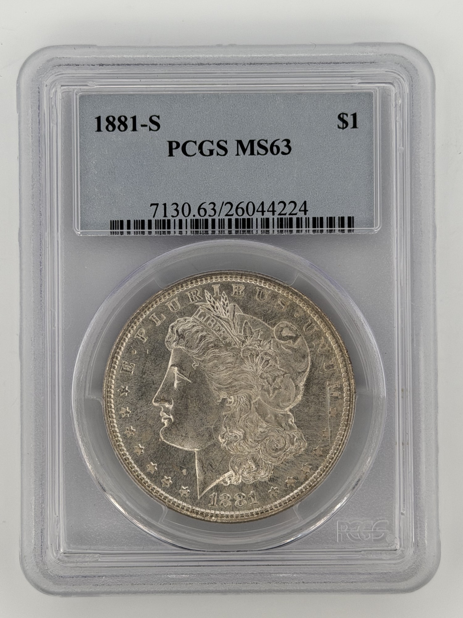 1881-S Morgan Silver Dollar PCGS MS63 — San Francisco Mint
